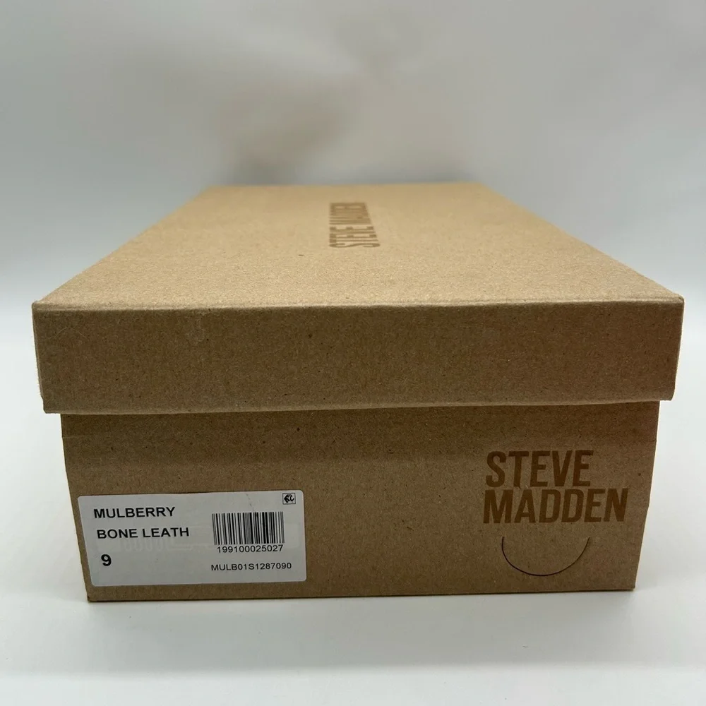 Steve Madden Mulberry Bone Leather Mule Loafers Size 9 | New in Box